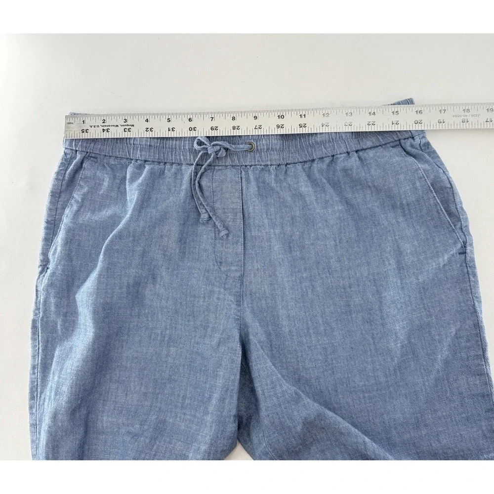 J.Crew Factory Cotton Chambray Jogger Cropped Pants Women's Size 12 Preppy Beach